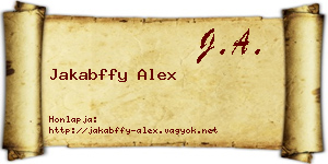 Jakabffy Alex névjegykártya