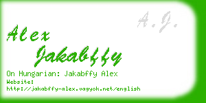 alex jakabffy business card